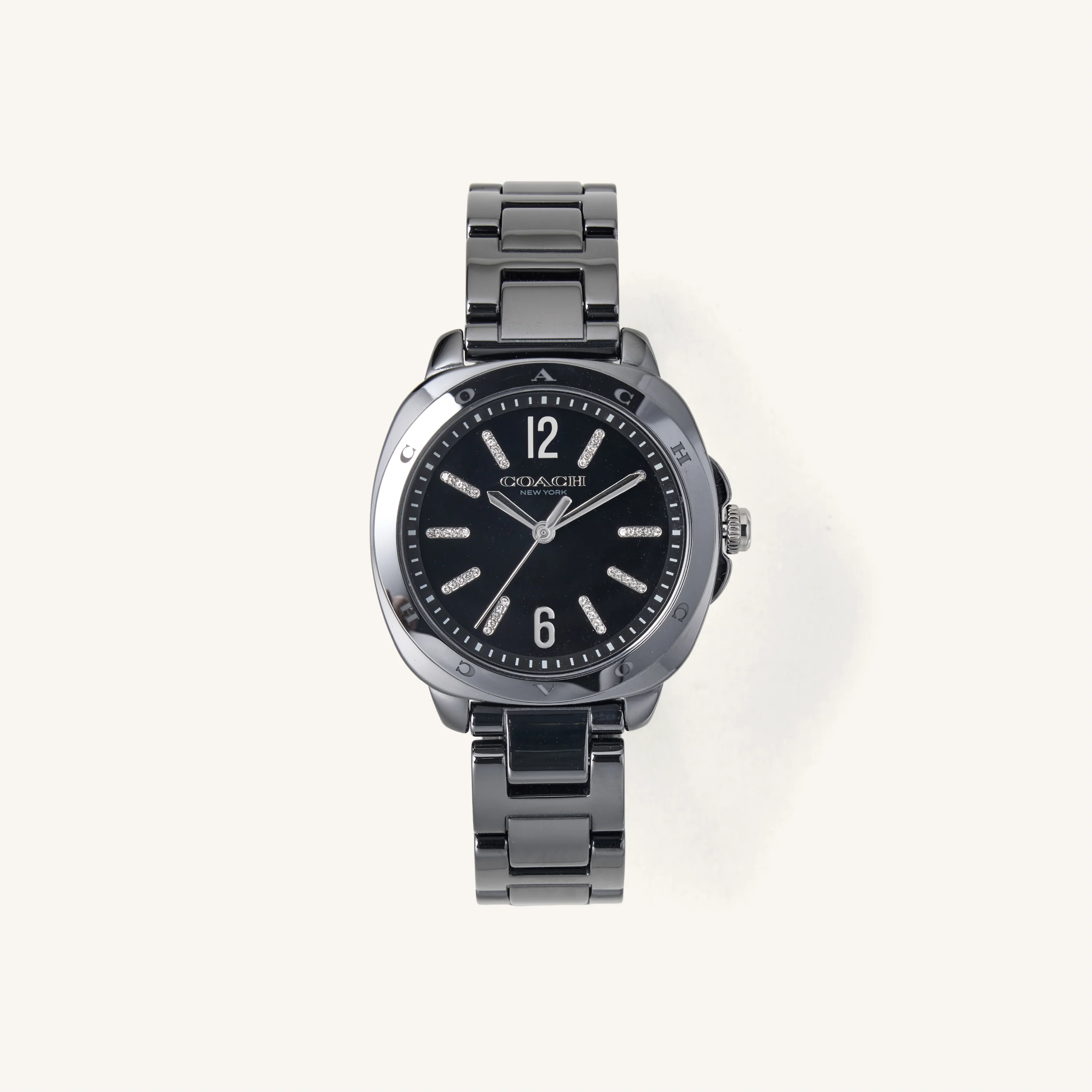 Coach Watch Kitt Black & Crystal Markers 14504412