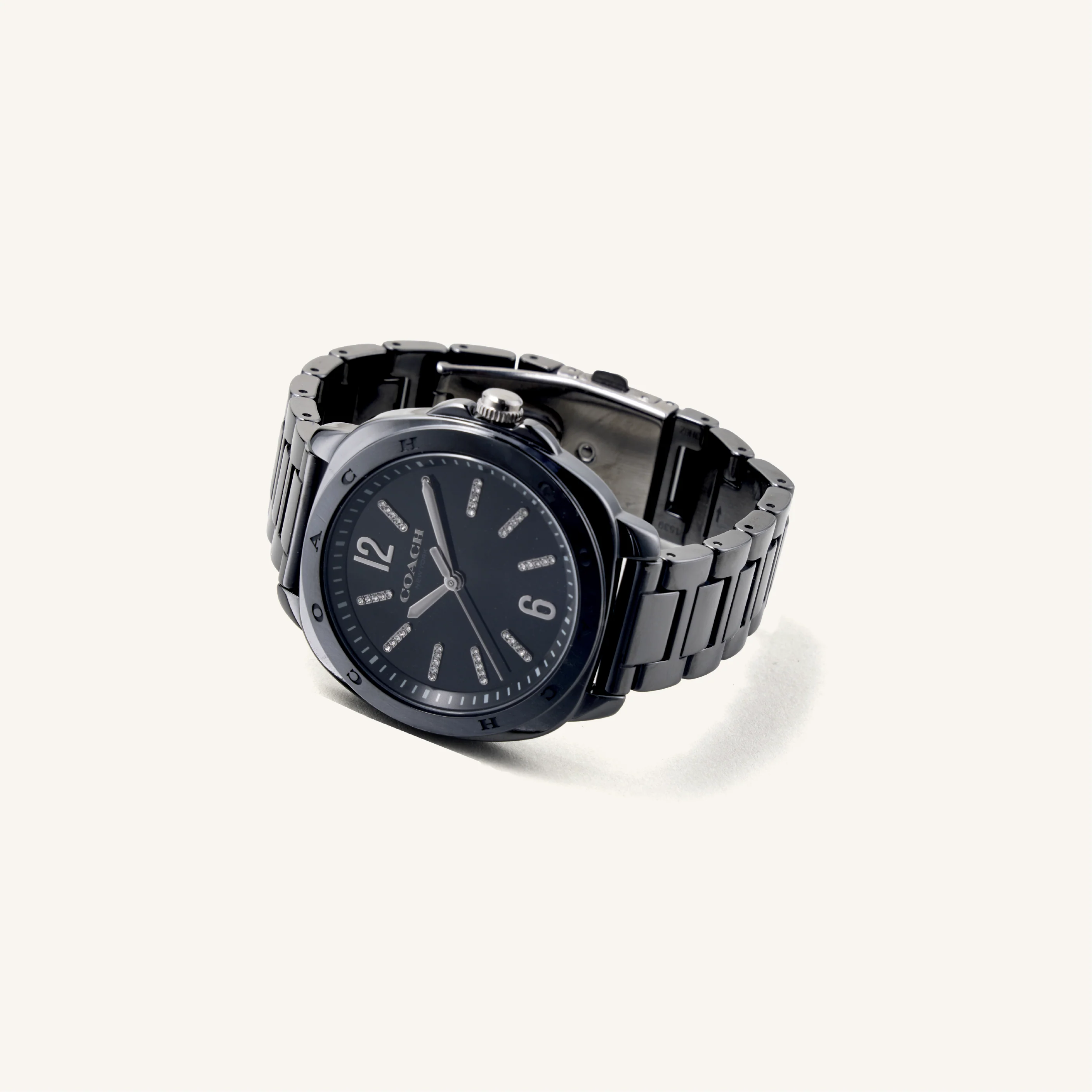Coach Watch Kitt Black & Crystal Markers 14504412 - Image 3