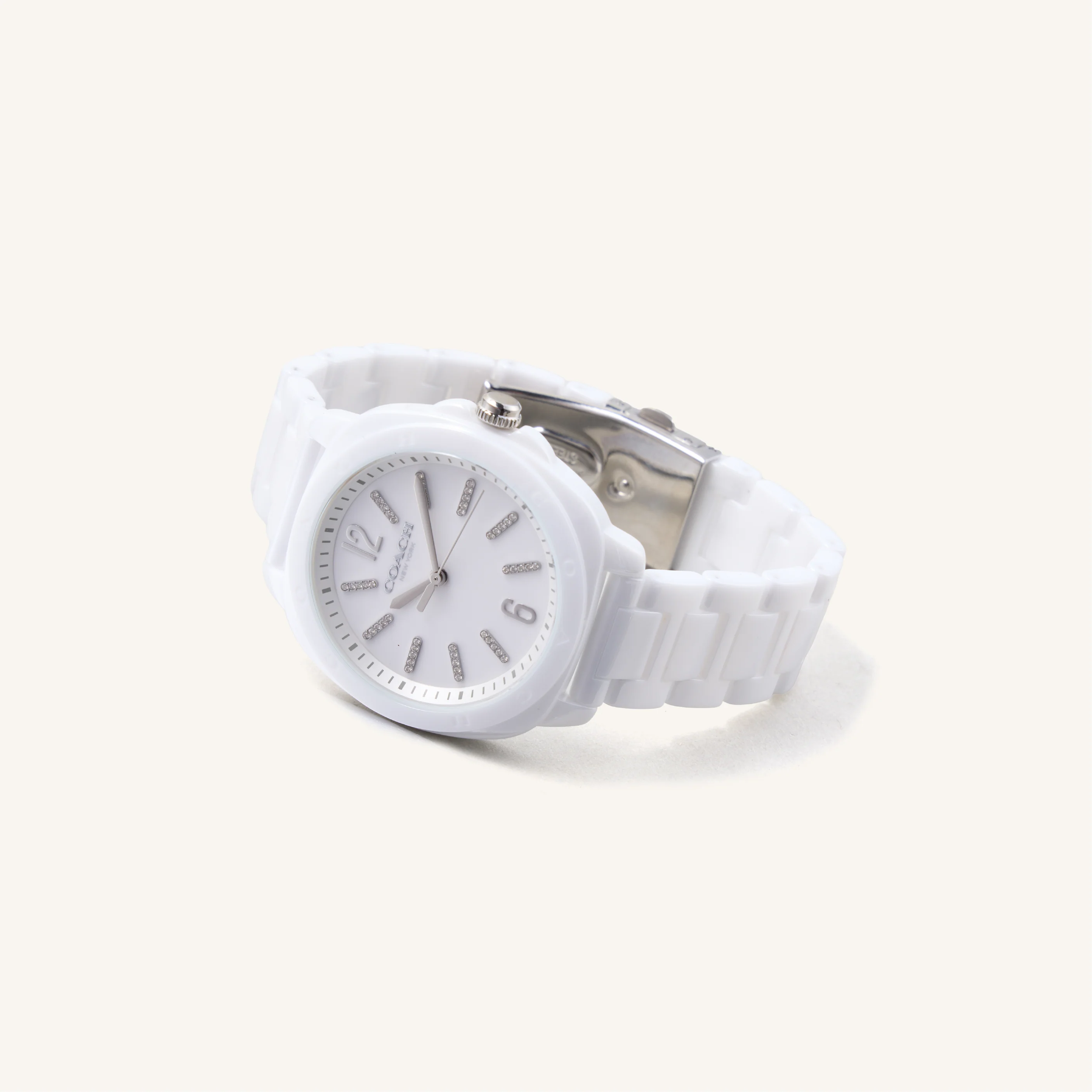 Coach Watch Kitt White & Crystal Markers 14504407 - Image 3
