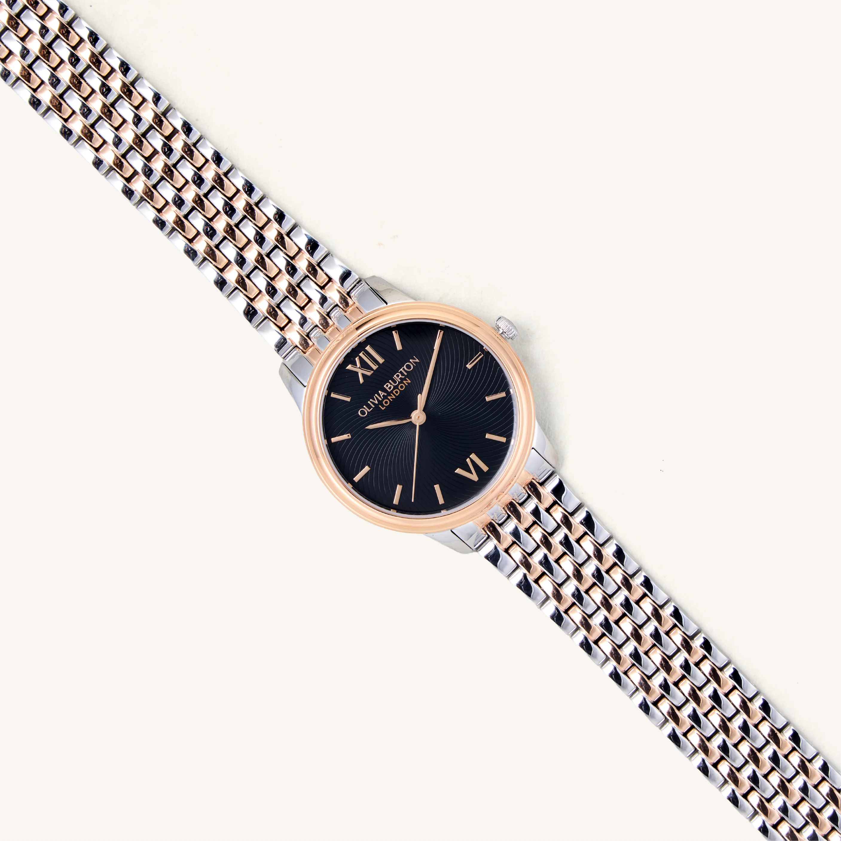 Olivia Burton Watch Classic 32mm Swirl Black & Two Tone Bracelet 24000133 - Image 2