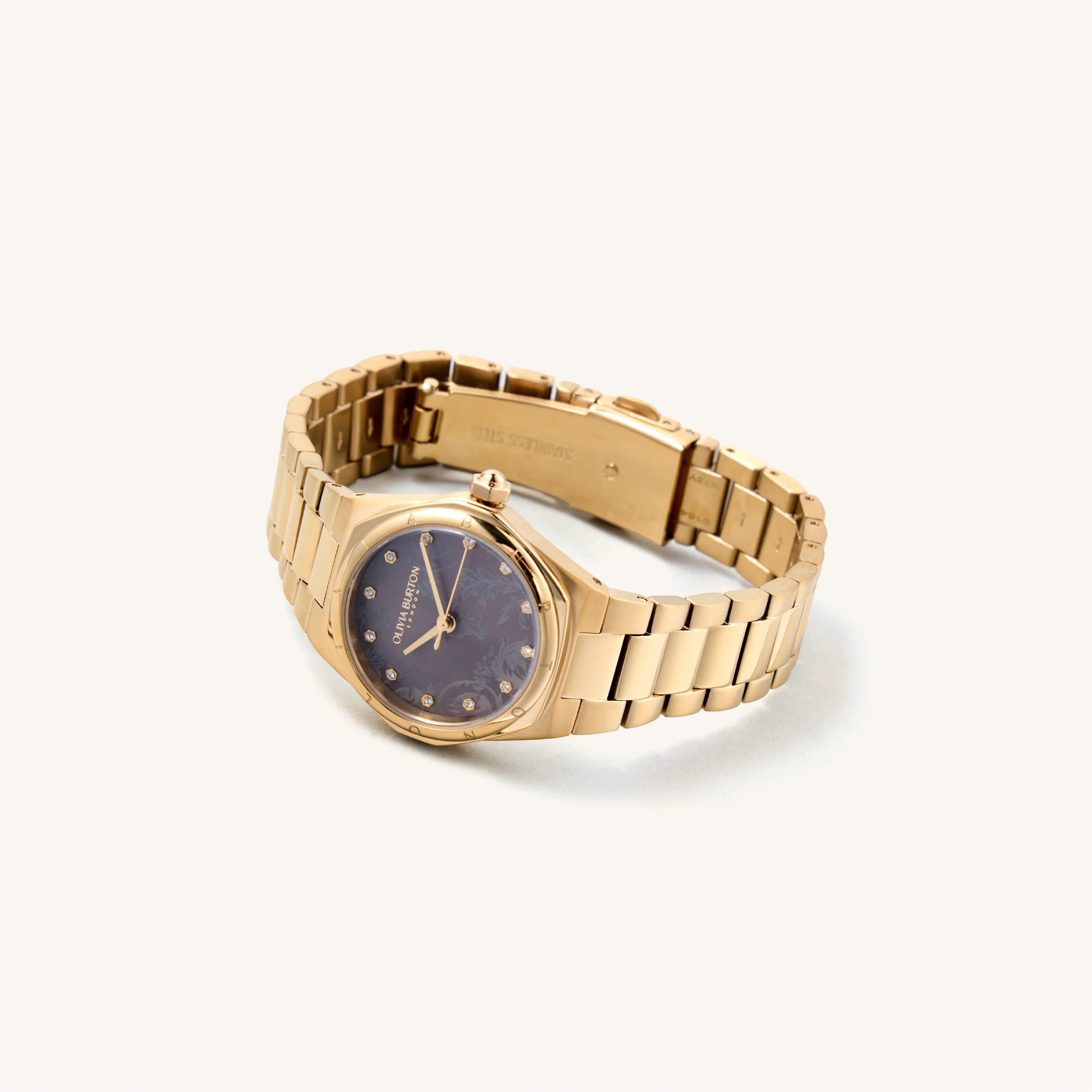 Olivia Burton Watch Sports Luxe 28mm Mini Hexa Mushroom & Gold Bracelet 24000107 - Image 3
