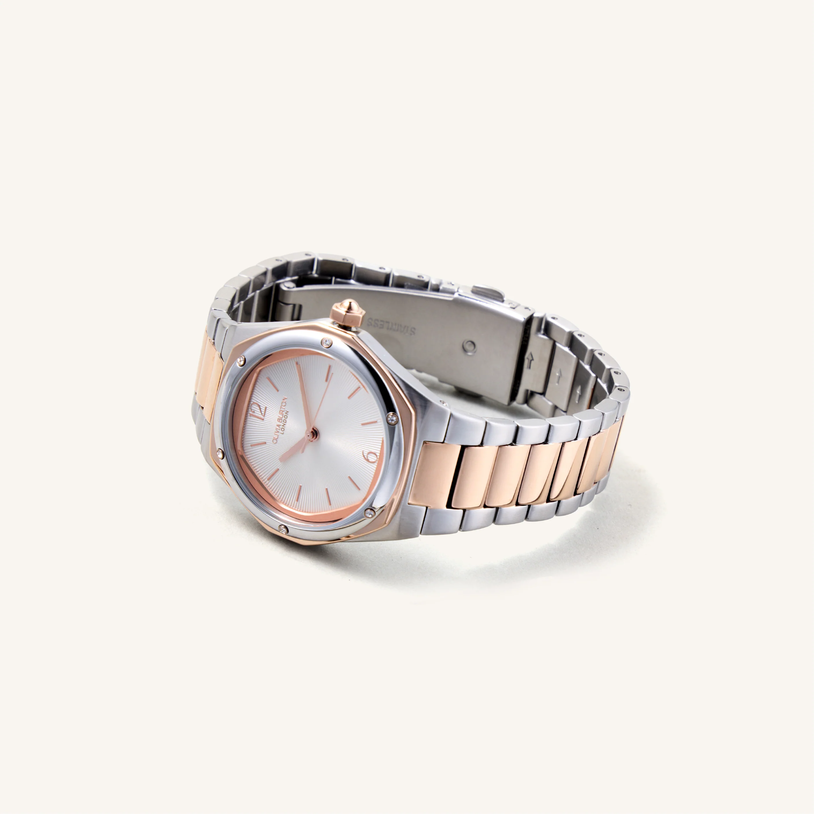 Olivia Burton Watch Sports Luxe 33mm Hexa White & Two Tone Bracelet 24000233 - Image 3
